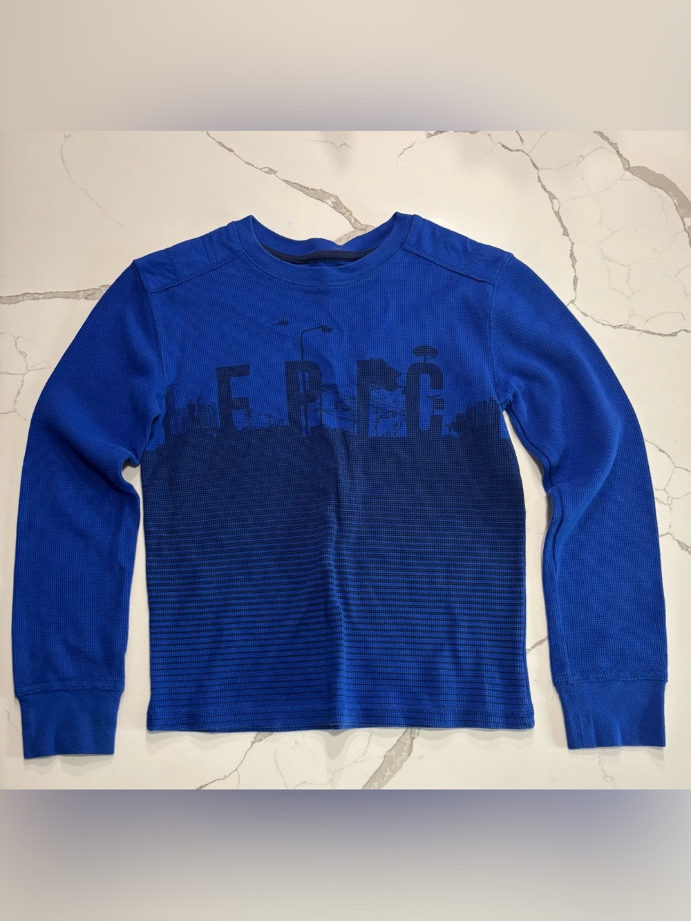 Epic Threads Boys Royal Blue Long Sleeve Thermal T Shirt Cotton blend Size Small